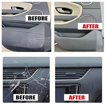Car Interior Scratch Remover, Multipurpose Dashboard Scratch Repair Kit, Plastic and Vinyl Restorer for Minor Scratches, Restores Color and Shine