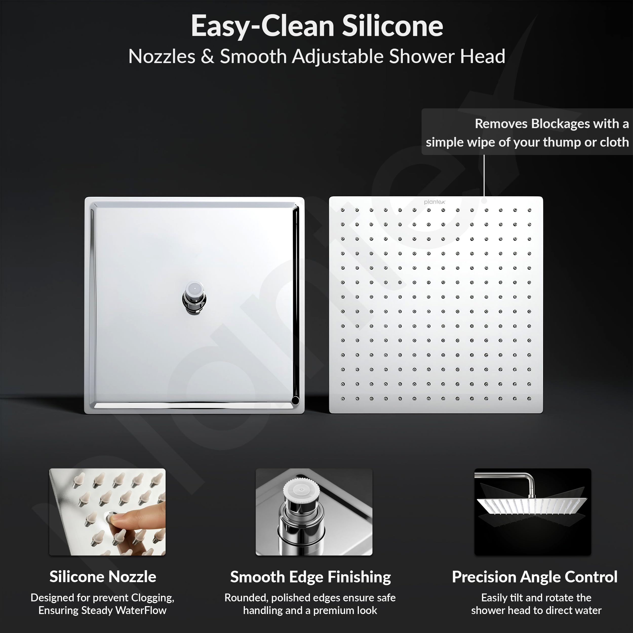 Plantex Stainless Steel Shower Head - Rainfall Design -7