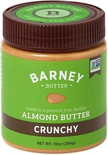 Barney Butter Crunchy Almond Butter 10oz Jar - Skin-Free, No-Stir, Non-GMO Gluten-Free Keto Paleo Vegan