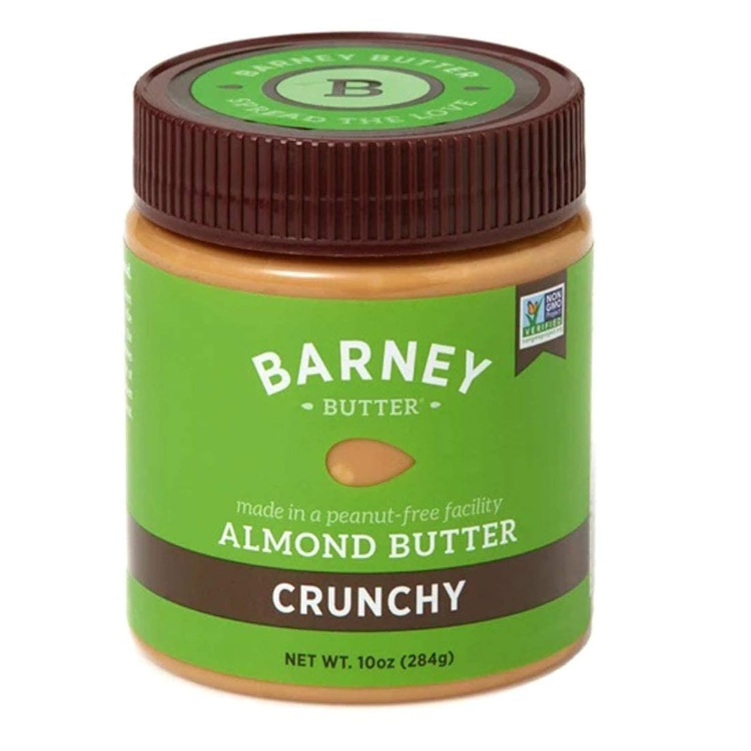 Barney Butter Crunchy Almond Butter 10oz Jar - Skin-Free, No-Stir, Non-GMO Gluten-Free Keto Paleo Vegan