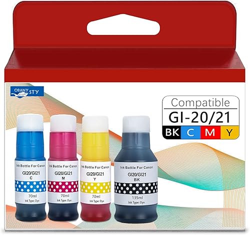 GI-20 - Botellas de repuesto de tinta para Canon PIXMA G5020 G5030 G5040 G5050 G6020 G6030 G6040 G6050 G7020 G3260 g3270 Tinta para impresora de
