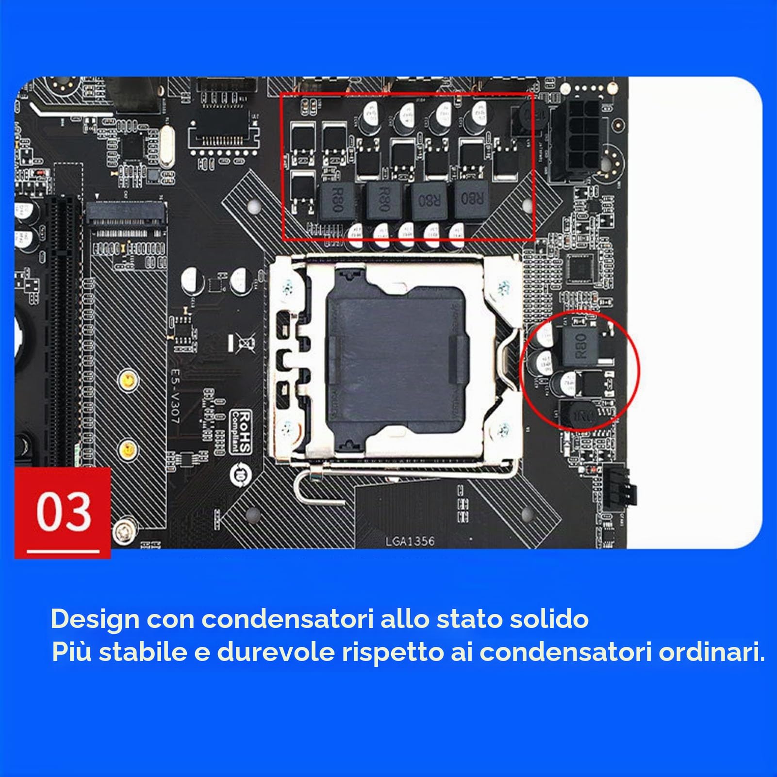 Socobeta Scheda Madre X79 CPU Combinata con E5 2420, Set di Schede Madri per PC da Gioco DDR3 a 6 Core e 12 Thread