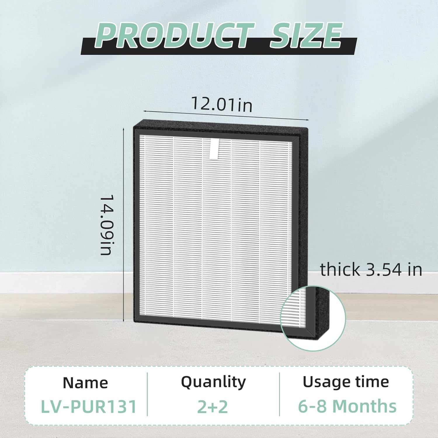 LV-PUR131 Replacement Filters Compatible with LEVOIT LV-PUR131 and LV-PUR131s Air Purifier, LV-PUR131-RF, 2 Pack True Filter and Activated Carbon Filters