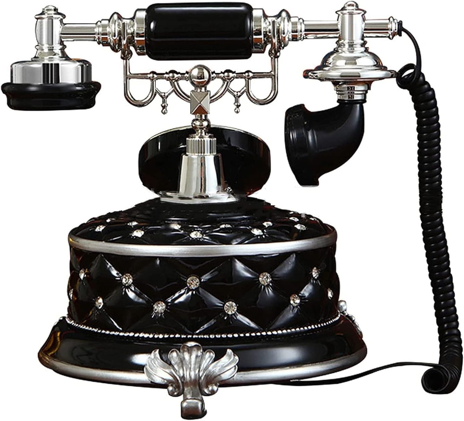 Phone Decor Landline Phone for Home, Black Old Fashion Caller Id Telephone, Vintage Decorative Phones for Home Office Business Hotel