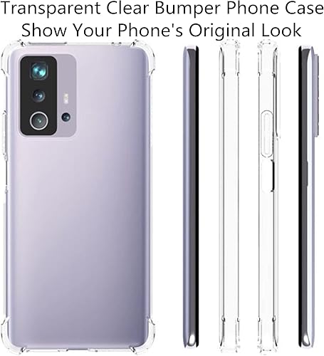 Miniatura 2 de Funda compatible con Xiaomi 11T Pro 5G, delgada y suave TPU a prueba de golpes, transparente, transparente, transparente, con parachoques de esquina