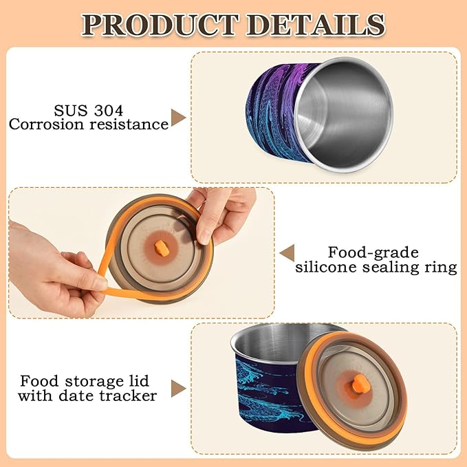 ATTX Recipiente Hermético Acero Inoxidable 500ml para Café y Alimentos miniatura 5