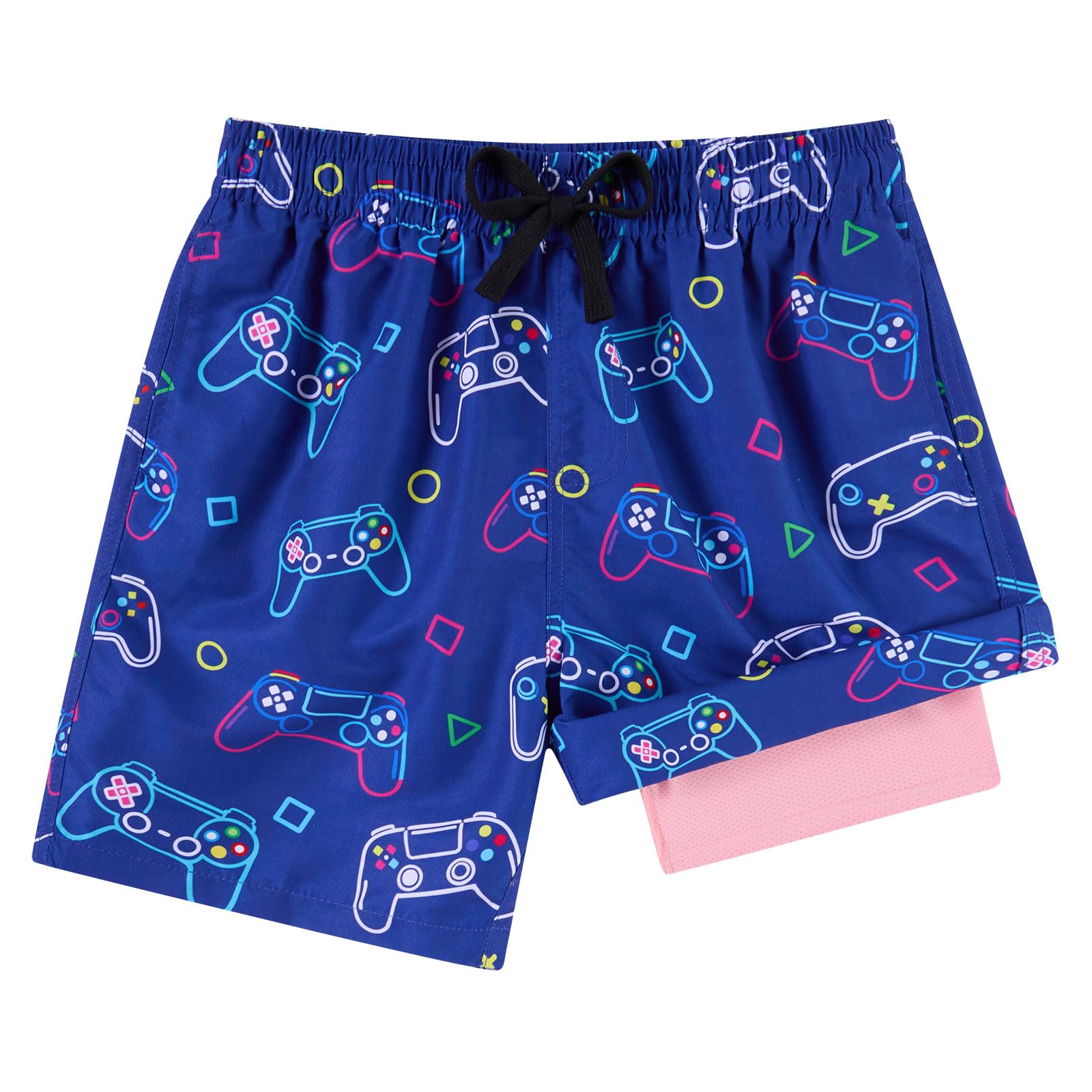 ALISISTER Badeshorts Jungen Badehose Kinder mit Kompressionsliner Schnelltrocknend Schwimmhose Boxershorts 6-14 Jahre