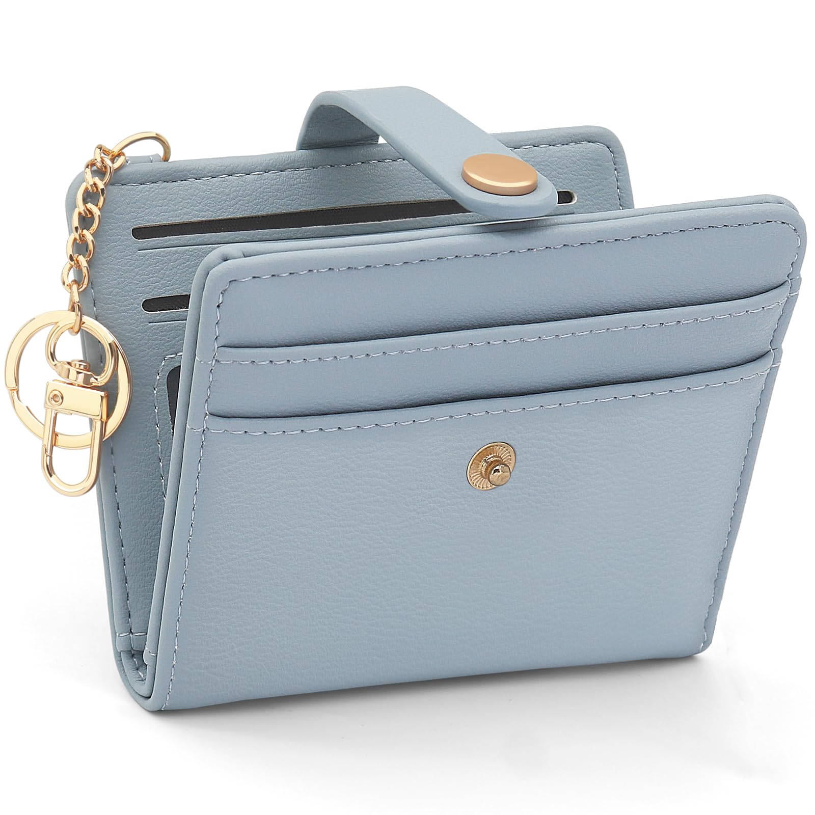 Portafoglio Donna In Pelle PU Con Blocco RFID E 20 Scomparti Per Carte – Azzurro Chiaro