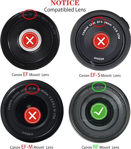 Miniatura 2 de Tapa de lente trasera RF para Canon EOS R50 R100 R10 R8 R7 R6 Mark II R5 R5C R3 R RP Más Canon RF Mount Cámara (para accesorios), HUIPUXIANG 2 juegos