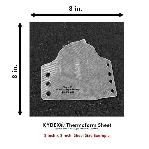 Miniatura 6 de KYDEX - Hoja termoformada (textura de PC) - (grosor 0.060) - (8 pulgadas x 8 pulgadas) - (negro) - (2 hojas) - (para fabricación de fundas KYDEX y
