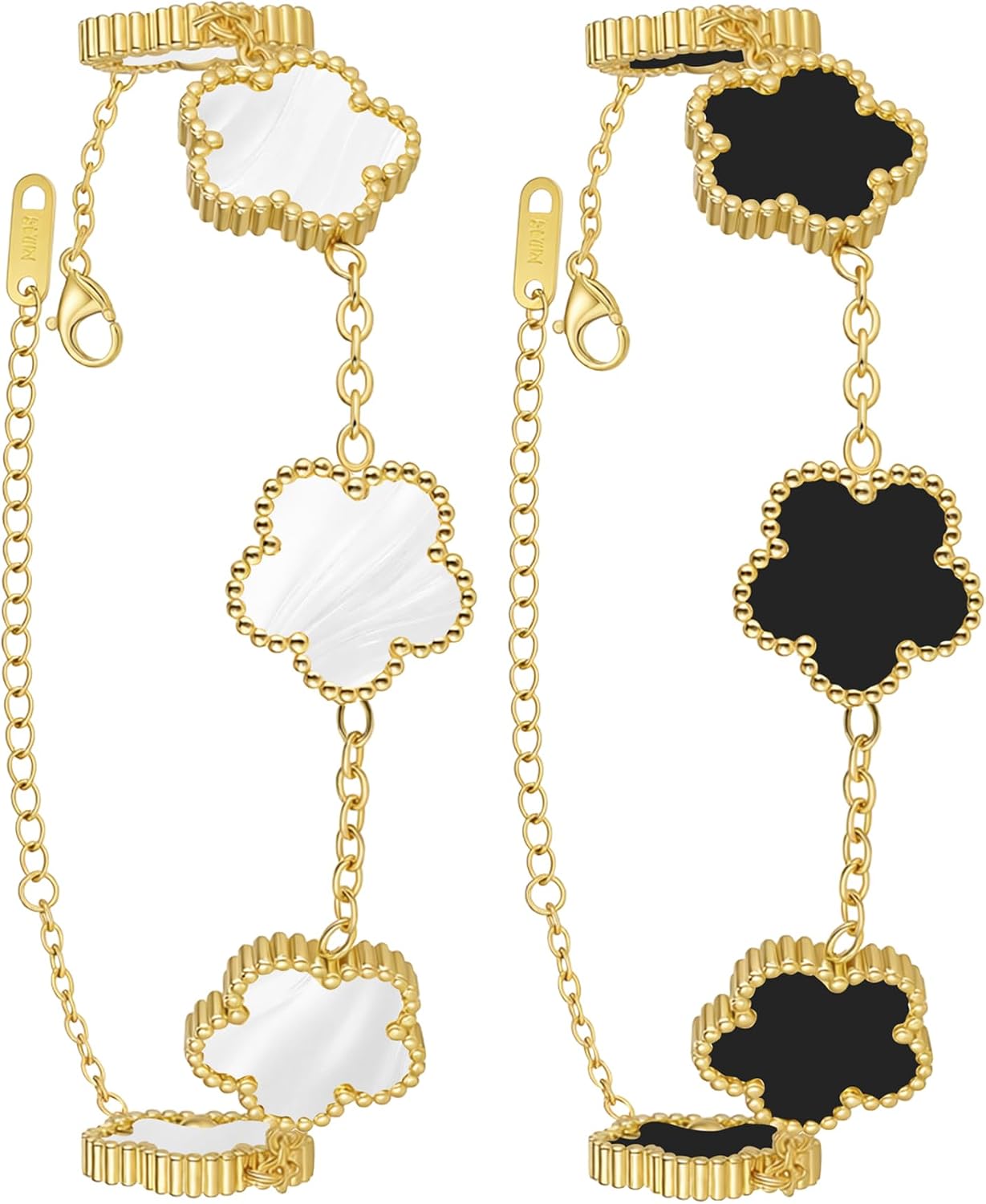 18K Gold Plated Four Leaf Clover Bracelet for Women
