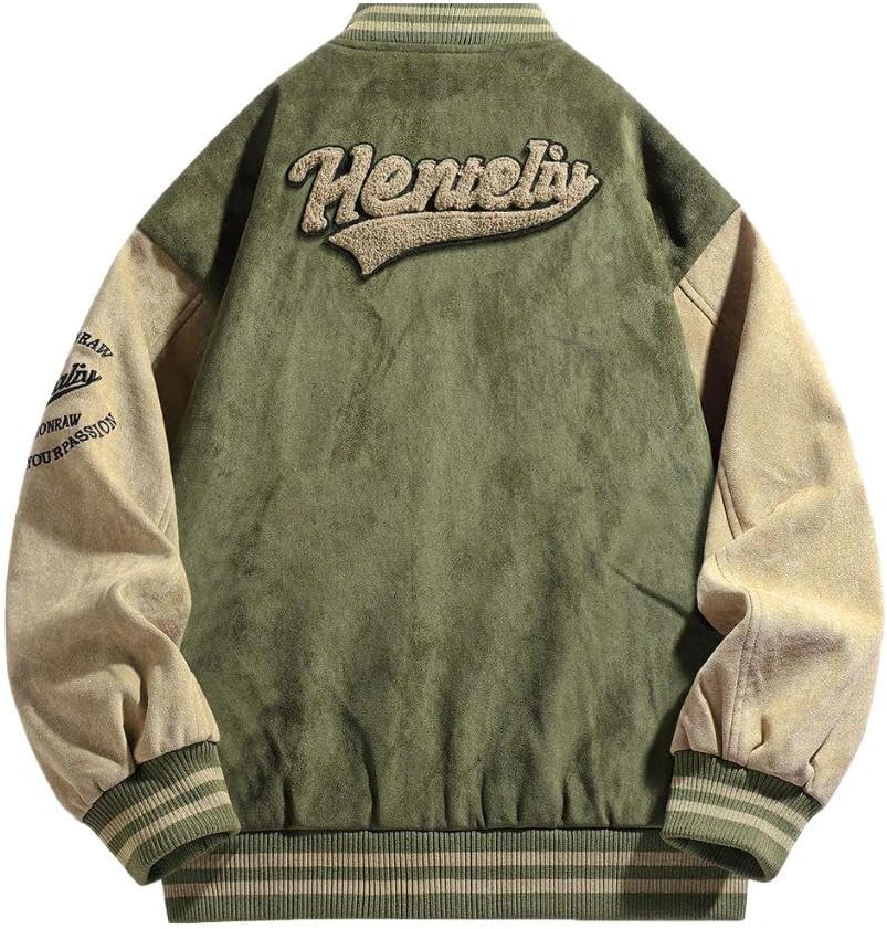 Men's Baseball Jacket Retro Sporty Style, Perfect for Fall & Winter Streetwear, Casual & Daily Wear Unisex