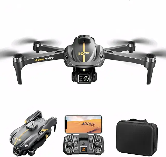 Imagen relacionada con Drone con Cámara 4K para Adultos, Motor sin Escobillas, WIFI 5G y 2.4G, RC Quadcopter Plegable con GPS Auto Return, 46 Minutos de Vuelo, Fly Círculo, Altitude Hold, Modo sin Cabeza