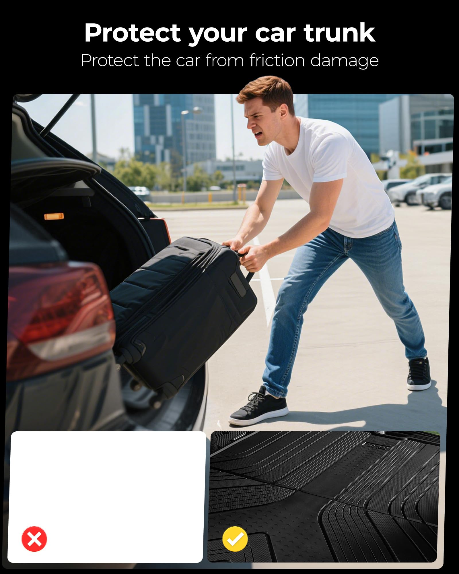 3W Alfombrilla de Maletero para Volkswagen Tiguan III 2025-2026 (PHEV), Apto para Mascotas, Thorex™ Protector para Todo Clima, Antideslizante e Impermeable, Accesorios de Coche
