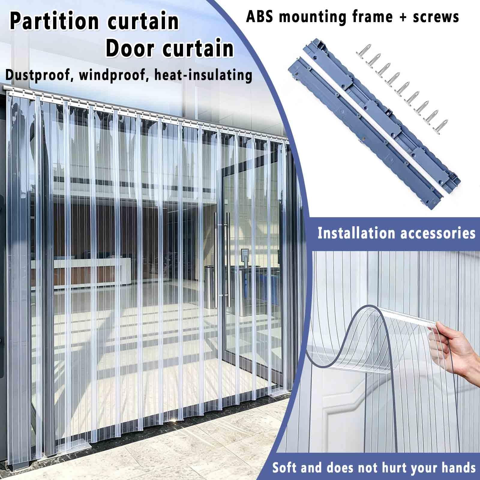 Rideau À Lanière PVC Transparent Rideaux À Lamelles Verticales Rideau de Porte lanières Plastique Anti Chaleur Rideaux D'extérieur Imperméable(1.2mm,W15cmxH220cm)