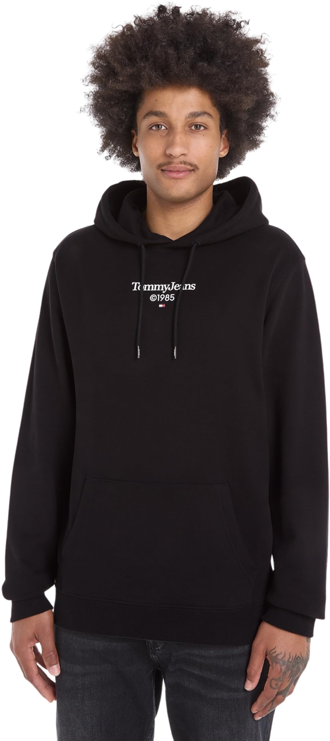 Tommy Jeans Men's Tjm Reg Entry Graphic Hoodie Ext Sweatshirts, Black, XS