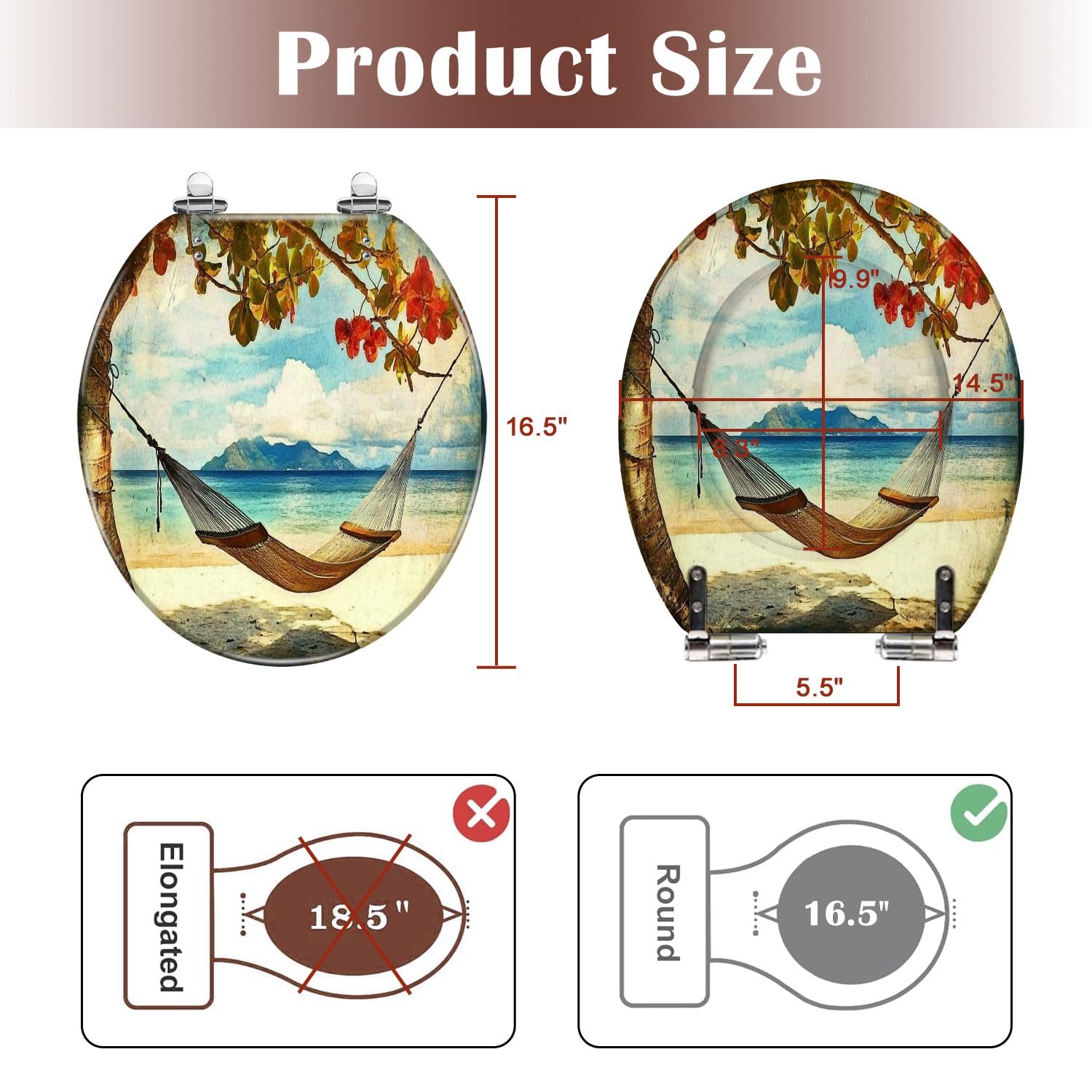 Asiento de inodoro redondo para baño