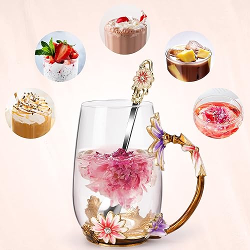 Vista 90 de OEAGO - Taza de té única, de regalo para Día de la Madre, cumpleaños, día de San Valentín, ideas para amiga, hermana, compañera de trabajo Púrpura