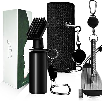 Golf Club Cleaning Kit, Golf Club Cleaner Brush, Golf Club Groove Sharpener, Golf Towel