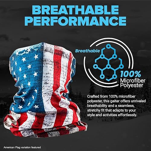 Miniatura 4 de S A Company Paquete de 5 Protectores Faciales UV  Polainas multiusos UV 30+ para el cuello, pasamontañas para adultos