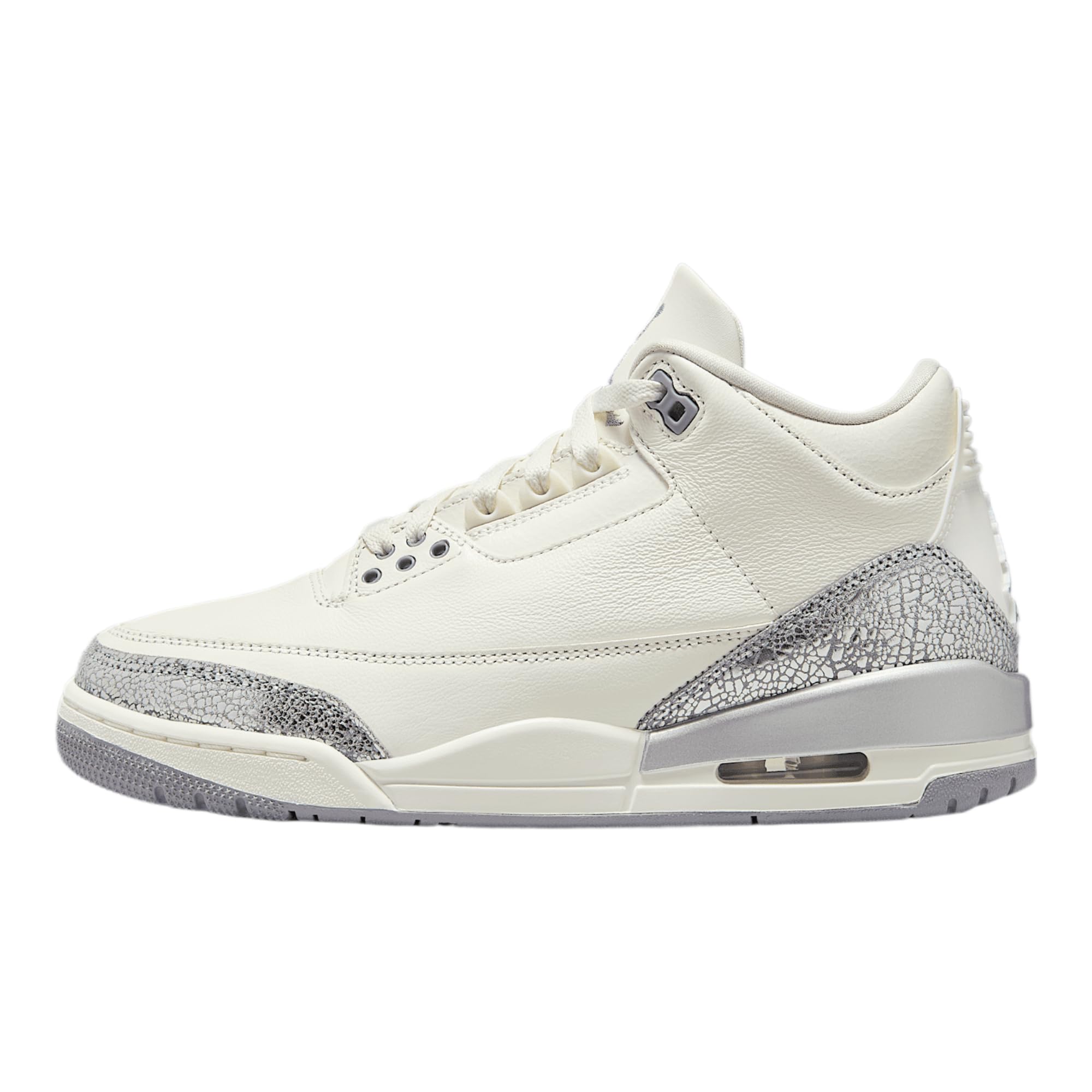 Air Jordan 3 Retro Women's Shoes (CK9246-100, Sail/Metallic Silver/Cement Grey)
