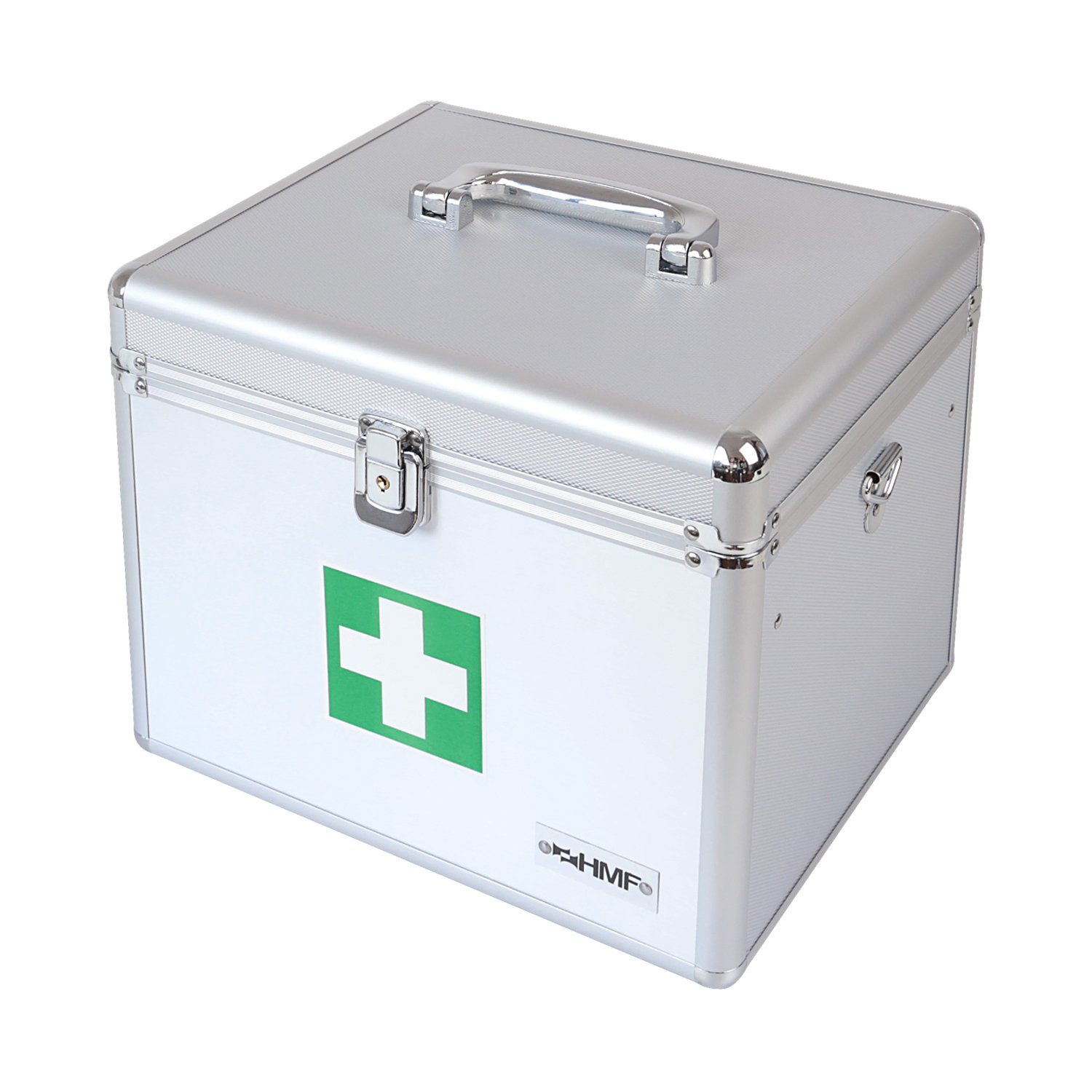 HMF 14702-09 Alu Medizinkoffer, Erste Hilfe Koffer, Tragegriff, 30 x 25 x 25 cm