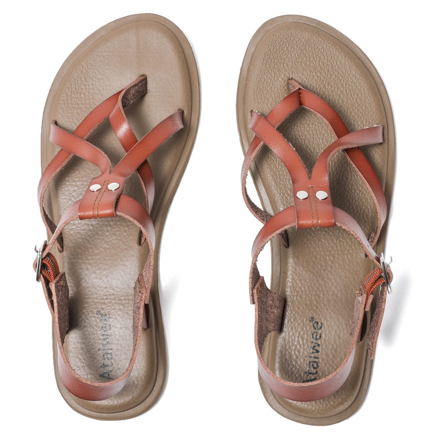 AtaiweeWomen's Flat Slide Sandals - Comfortable, Casual Slip-on Soft Summer Flat Sandals.