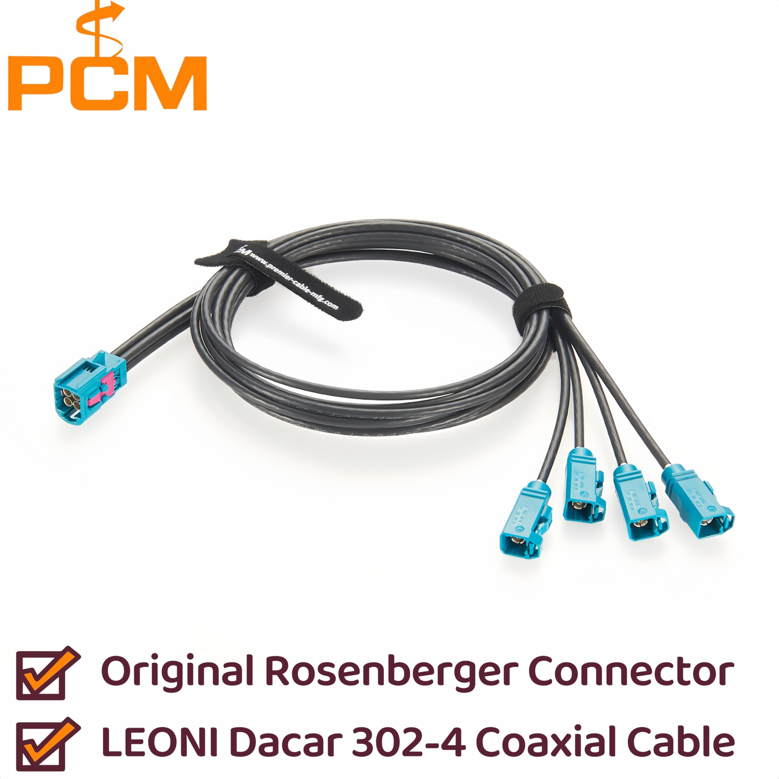 Original Rosenberger Antennenstecker Mini FAKRA Verlängerungskabel 4in1 AMS11D-1M4Z5-Z auf 59Z113-000-Z FAKRA Adapter Stecker auf Buchse Automotive GPS RF Koaxialkabel Dacar 302-4 (0,5m)