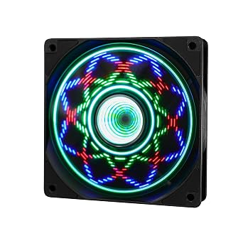 120mm RGB Case PC Fans Cooler Fan 1600 RPM Low Noise Cooling Fan Blade LED Lighting Glows Dynamic Multi-Graph Cycle 1 Pack
