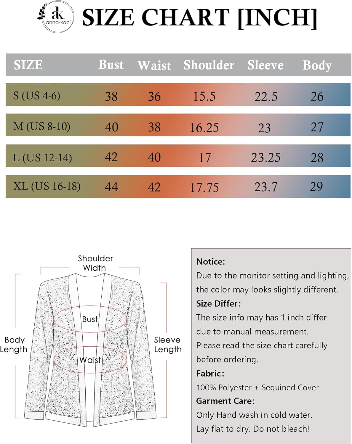 Anna-Kaci Women's Sparkly Sequin Cardigan Long Sleeve Open Front Glitter Party Sequin Blazer Jacket - Image 6