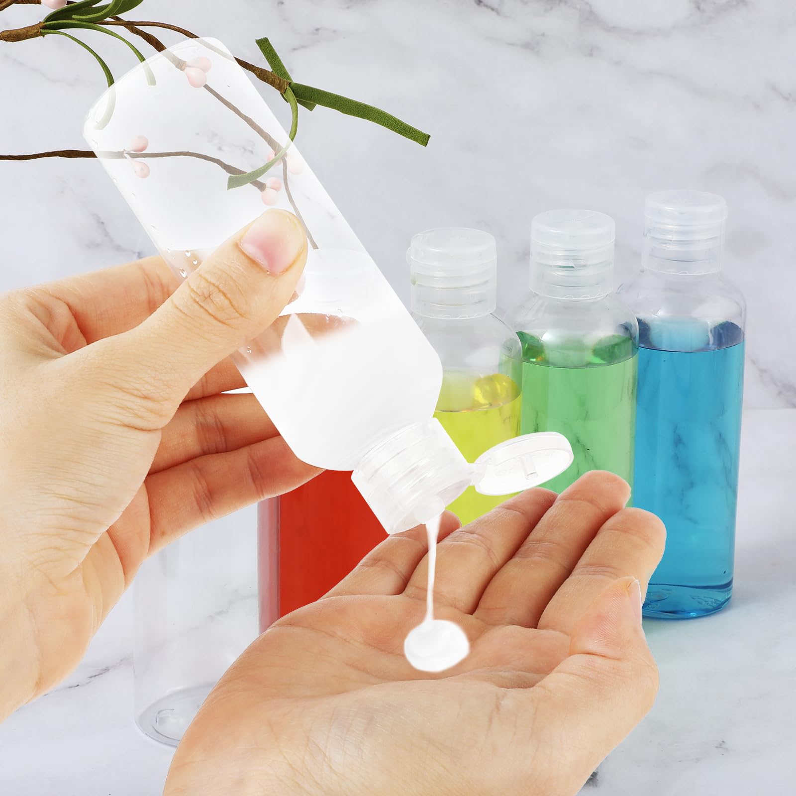 Reiseflaschen Set 100 Ml – TSA-genehmigt, Auslaufsicher & Transparent | Mit Etiketten Für Shampoo, Lotion Etc.