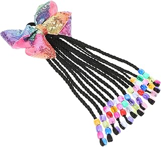 TOBBOMEY Extensiones De De Caballo Con Cuentas Y Rastas, Extensiones De De Caballo Sintéticas Con Lazo Y Cuentas, Extensiones De Cabello Diy, Extensiones De De Caballo Larga, Extensiones