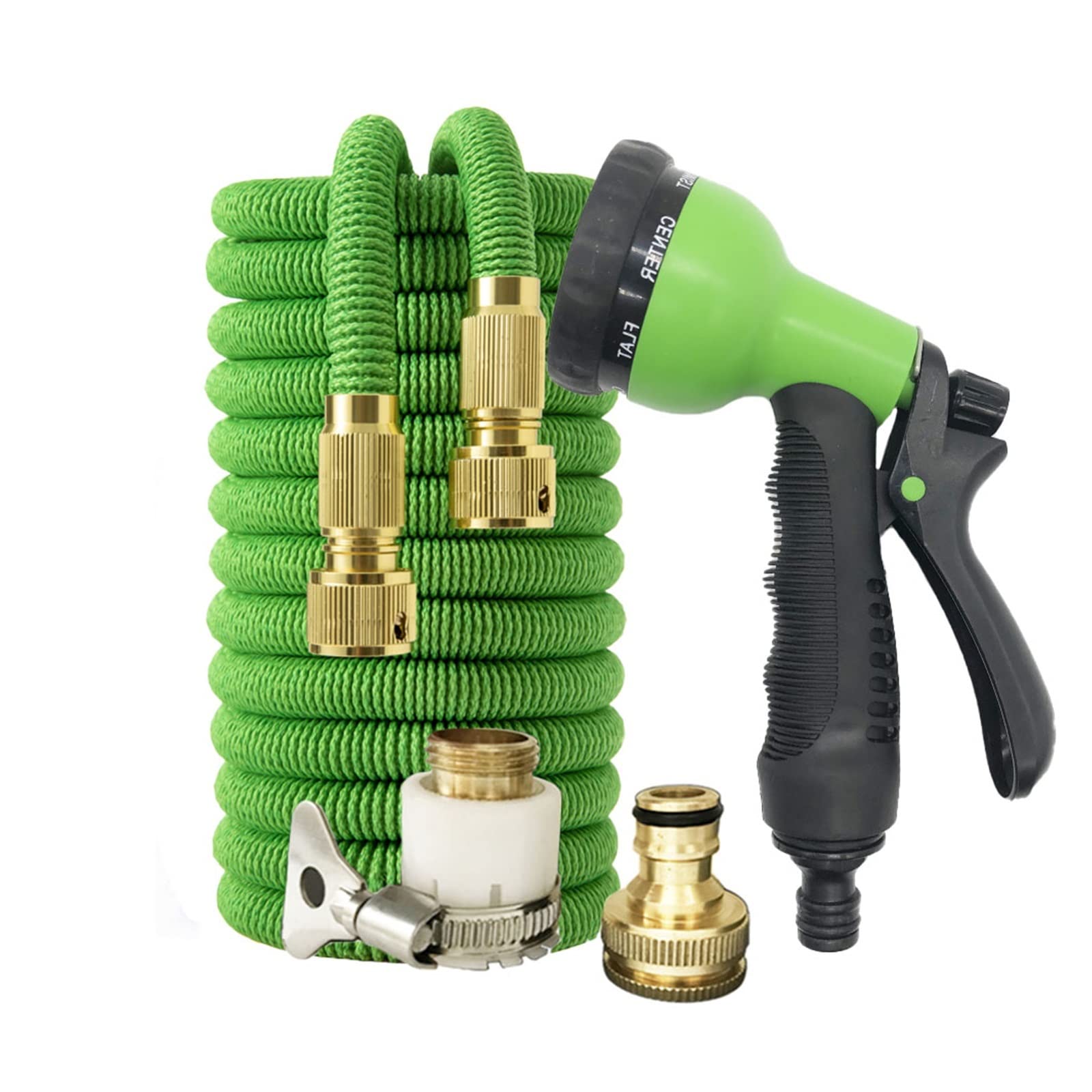 Tubo flessibile da giardino magico 'acqua espandibile acqua di collegamento in rame for pistola ad Circolazione Fluida(Green,17FT-5M)