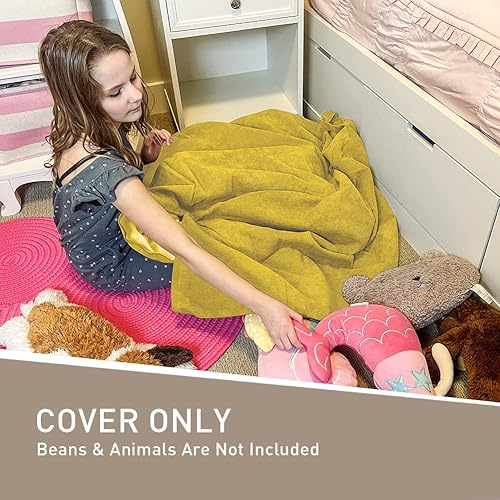 Miniatura 152 de Nobildonna - Funda para silla de puf (relleno sin relleno) de nido de pájaro para niños y adultos. Puf extra grande para almacenamiento de animales