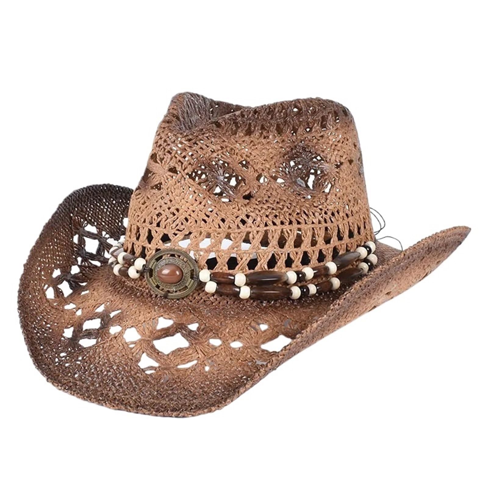 Cappello da Cowboy Uomo, Donna, Estivo, Vintage, in Paglia, in Jeans, con Protezione Solare Spiaggia per Passeggiate,Cavallo