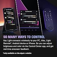 Vista 6 de Elgato Key Light - Luz de estudio profesional de 2800 lúmenes con abrazadera de escritorio para streaming, grabación y videoconferencia, temperatura