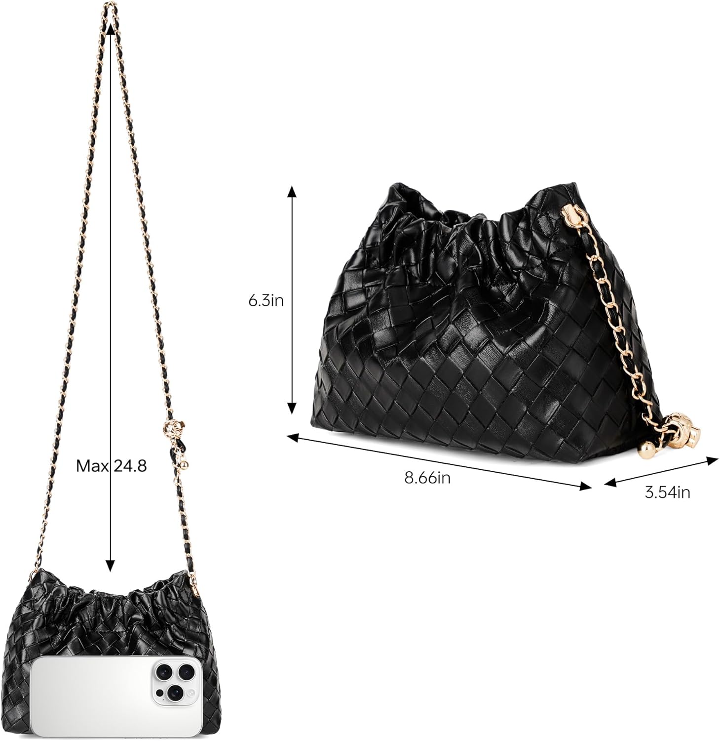 Clutch Evening Purse, Mini Dumpling Crossbody Bag Womens Shoulder Handbags