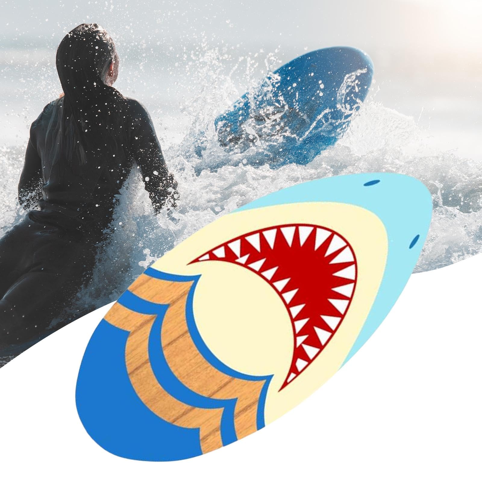 kowaku Skimboard Kleines Surfbrett, Skimboarding, Holz-Skimboard, Surfbrett Universal Strandspielzeug für Kinder, Teenager, Jungen, Mädchen, Männer, Frauen, Anfänger, 41 Zoll Stil a