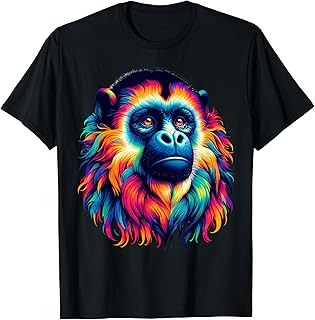 Cool Howler Monkey Spirit Animal Illustration Tie Dye Art T-Shirt