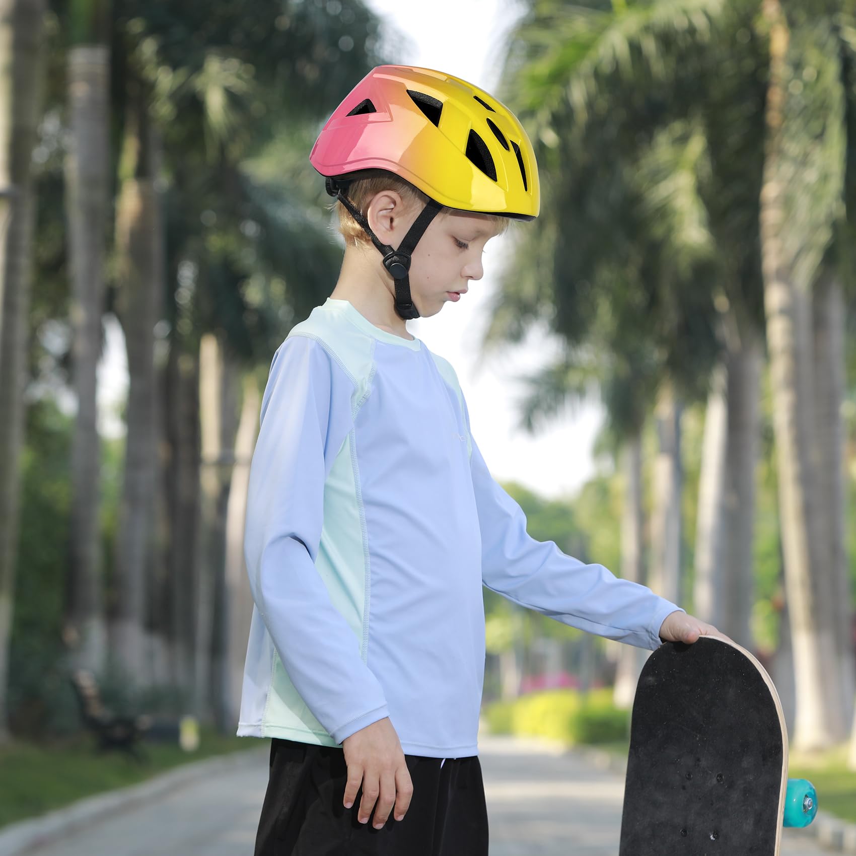 Casco de bicicleta para niños, 2 tamaños ajustables para niños y niñas de 3 a 5 a 8 a 14 años, ventilación y multideporte para patines de bicicleta