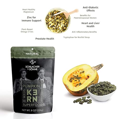 Miniatura 4 de Schlacher & Söhne - Semillas de calabaza de Estiria, 100% puras y naturales, pepitas de alta calidad, aperitivos saludables, crudos, superalimentos