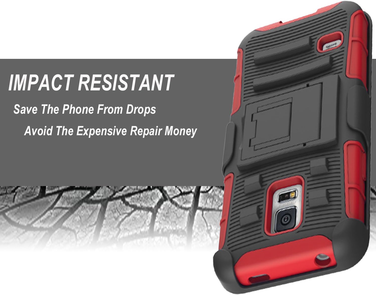 Galaxy S5 Active Case, Dual Layers [Combo Holster] Case And Built-In Kickstand Bundled with [Premium HD Screen Protector] Hybird Shockproof And Circlemalls Stylus Pen[Red]
