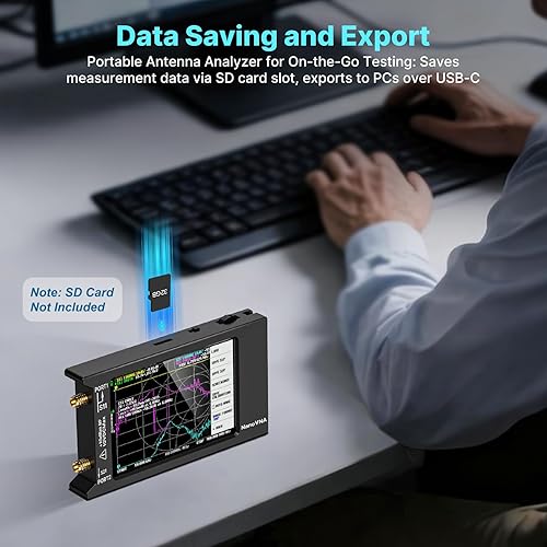 Miniatura 7 de AURSINC Analizador de Red Vectorial NanoVNA-H4 Actualizado, Última V4.4 9KHz-1.5GHz HF VHF UHF, Pantalla Táctil de 4 Pulgadas, Analizador de Antena