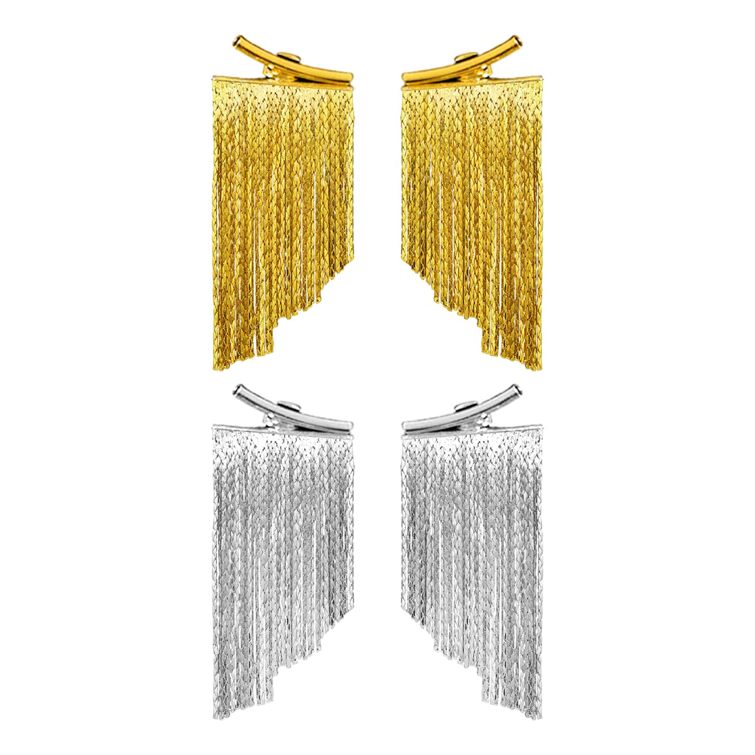 NyxSeat 2 pares de pendientes de borla, pendientes de oro, pendientes largos para mujer, pendientes colgantes personalizados, pendientes para mujer, boda, baile de graduación, pendientes grandes, bisutería