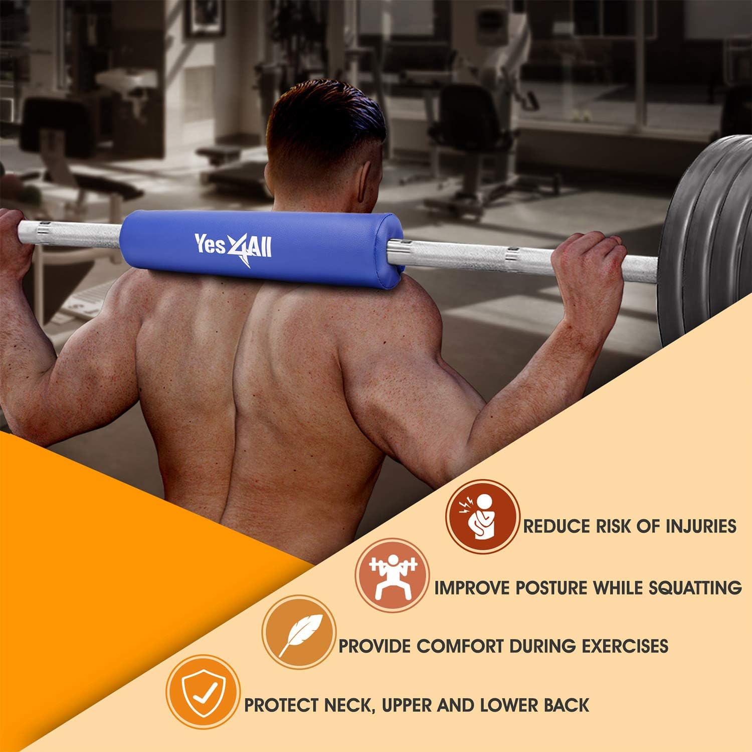 Yes4All Olympic Adapter Sleeve 12" with 600LB Capacity, Converts 1" Standard Weight Plate Posts to 2" Olympic Weight Plate Posts