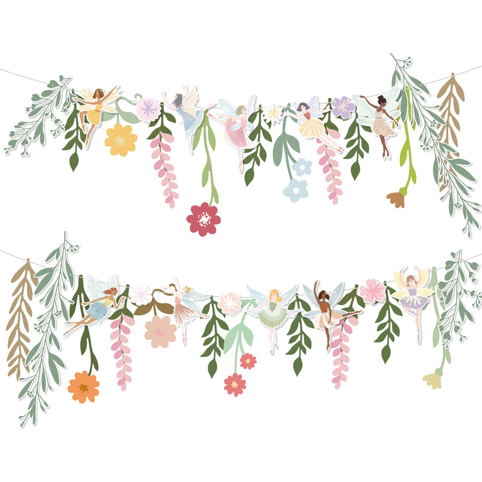 Fairy Bunting Set,Hen Party Bunting,Woodland Garden Decor,2Pcs