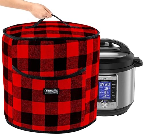 BAGSPRITE Cubierta antipolvo compatible con Instant Pot 8 cuartos de galón, cubierta aislada para olla a presión con bolsillos para accesorios de