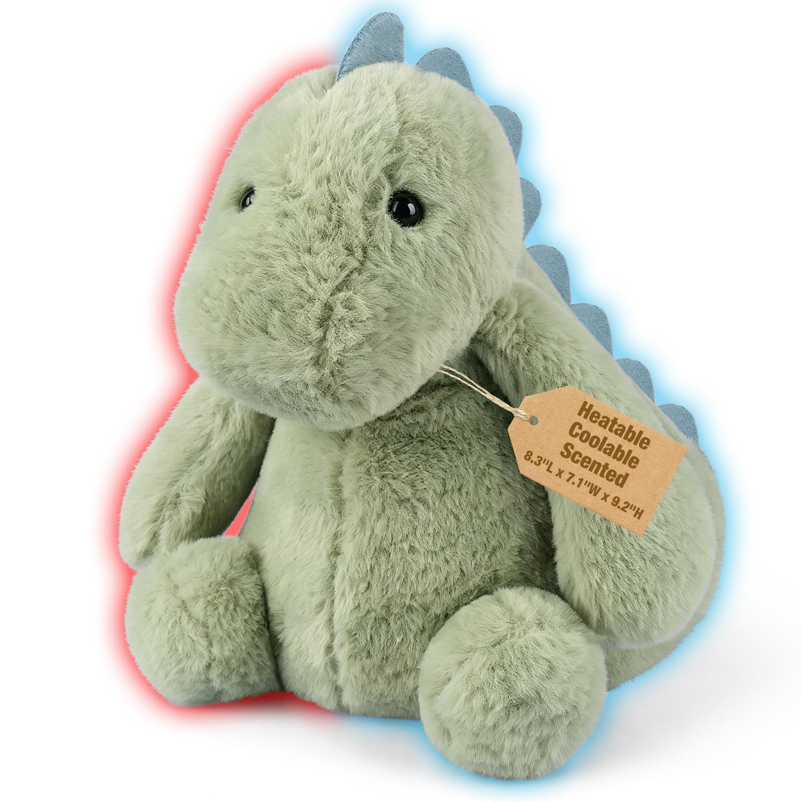 Bobbie & Laxi Coolable & Microwavable Dinosaur Stuffed Animal, Weighted Stuffed Animals Plush for Kids, Women, Girls, Lavender Scent Dinosaur Gifts, Get Well Soon Gift, Heated Plush for Period Cramp
