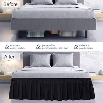 Amazon｜PiccoCasa ベッドスカート ポリエステル 無地 北欧