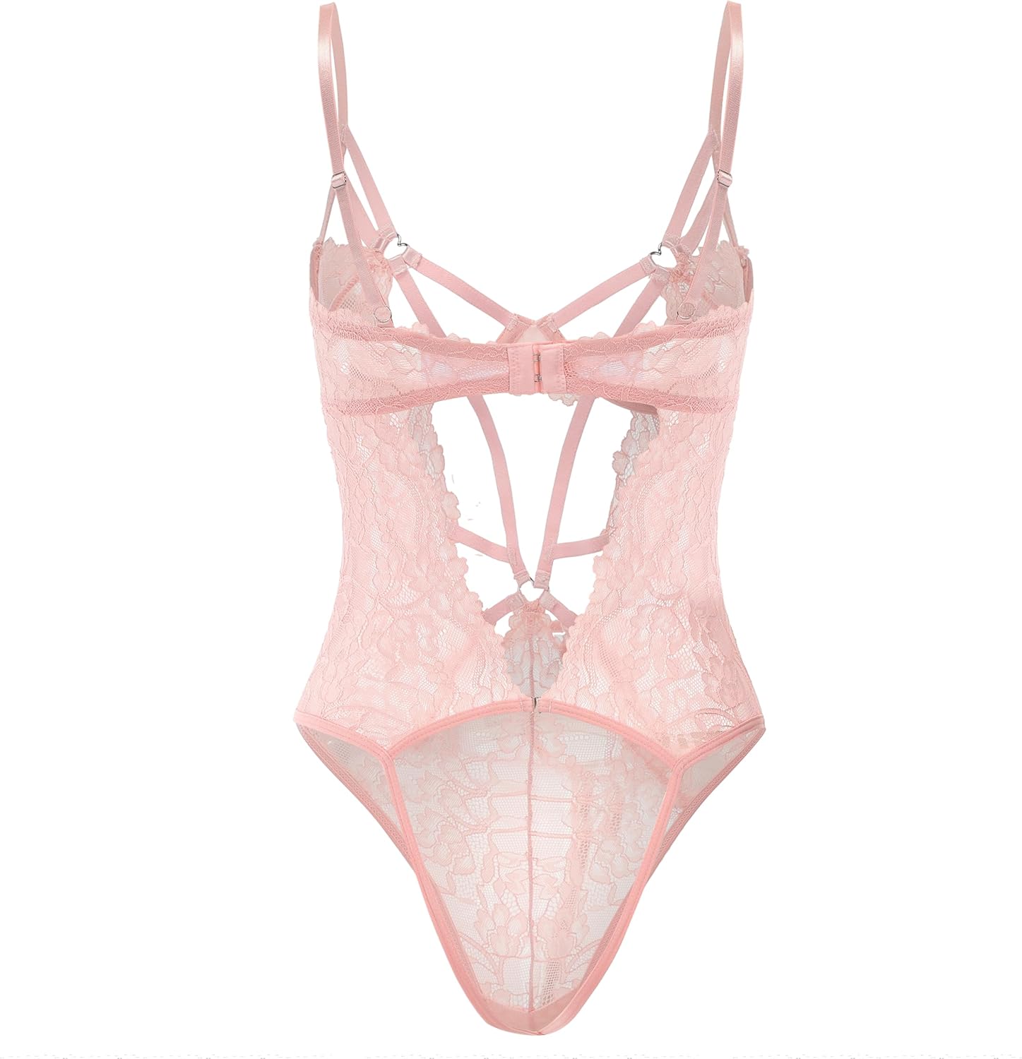 KAYLLE&KT Lingerie for Women Sexy One Piece Hollow Out Floral Lace Bodysuit Babydoll Teddy Lingerie